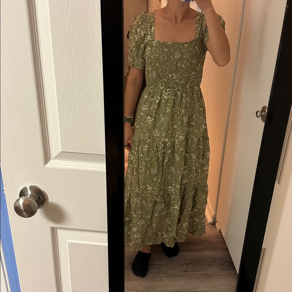 Blu Pepper Green Floral Dress
